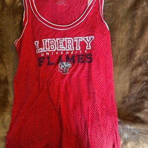 Liberty University LU Flames Red Cotton Jersey Tank Top size Medium